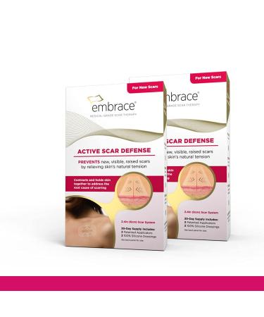 Embrace Active Scar Defense for New Scars FDA-Cleared Silicone Scar Sheets 2.4 Inch Medium 60 Day Supply (Recommended Treatment) Medium 2.4in (60 Day Supply)