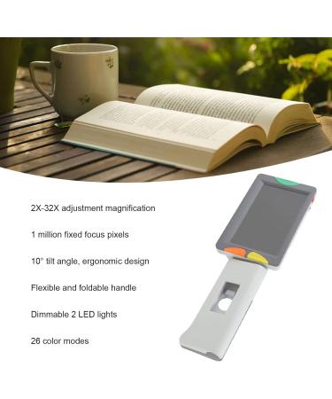 Portable Video Magnifier 2X To 32X Zoom 4.3Inch with Foldable Handle Digital Reading Magnifier 26 Color Modes Electronic Video Magnifier for Reading Books Style 4 - Buy Online on GoSupps.com