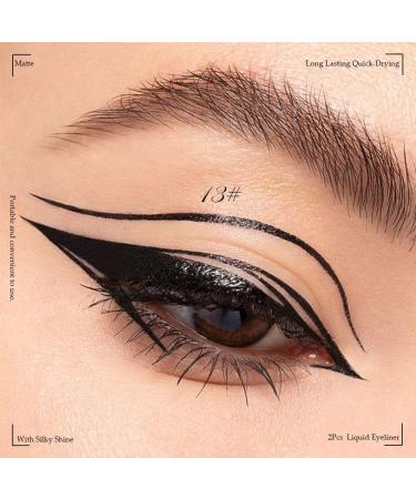 evpct 2Pcs White Black Liquid Eyeliner Set - Waterproof Colored Eye Liners for Women | Eyeliner Stamps Shapes for Eyes - Delineador de ojos contra el agua | Delineadores de colores blanco para ojos - Buy Online on GoSupps.com