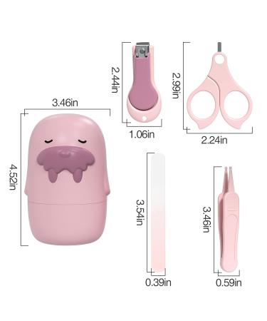 4-in-1 Baby Nail Care Set - Baby Nail Clippers Scissors File & Tweezers in Cute Pink Case | Perfect Manicure & Pedicure Set for Newborns & Infants - Buy Online on GoSupps.com
