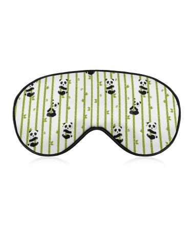 Panda and Bamboo Sleep Mask Eye Cover for Sleeping Blindfold with Adjustable Strap Blocks Light Night Travel Nap for Men Women