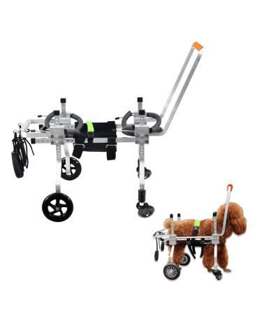 Dog Wheelchair Dog Wheelchair for Back Legs Adjustable 4 Wheel Pet Wheelchair with Handle for Small and Medium Sized Cats/Dogs Walk Tool Cart Portable
