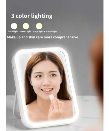 LED Makeup Mirror with Touch Screen 3 Lights & 5x Magnification - Portable Foldable Cosmetic Mirror for Flawless Beauty - Buy Online on GoSupps.com