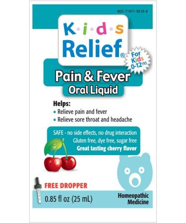 Kids Relief Pain & Fever Homeopathic Oral Liquid - 0.85 fl oz - Buy Online on GoSupps.com