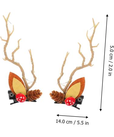 FRCOLOR 3 Pairs Christmas Glow Barrette Antlers Hair Clips Deer Horn Hair Barrettes Reindeer Antler Hair Accessory Mushroom Outfits for Girls Glowing Hair Clip Resin Filler Clothing Miss - Buy Online on GoSupps.com