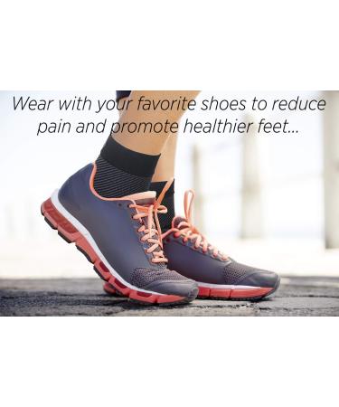 OrthoSleeve FS6 Compression Foot Sleeve for Plantar Fasciitis & Heel Pain | Medium Black - Support for Achilles Tendonitis & Swelling (One Pair - Buy Online on GoSupps.com