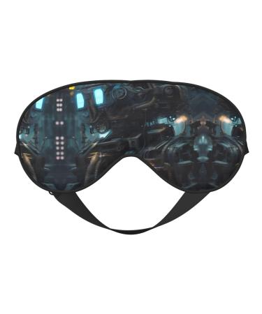 Future Robot Reversible Polyester Sleep Mask with Adjustable Strap for Ultimate Comfort and Light Blocking Black