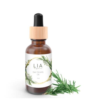 Lia Organics Hair Growth Oil - Organic  Vegan  cruelty free - Rosemary oil  castor oil  pumpkin seed oil  amla oil etc. For thick healthy hair  1.70 Fl Oz (Pack of 1)
