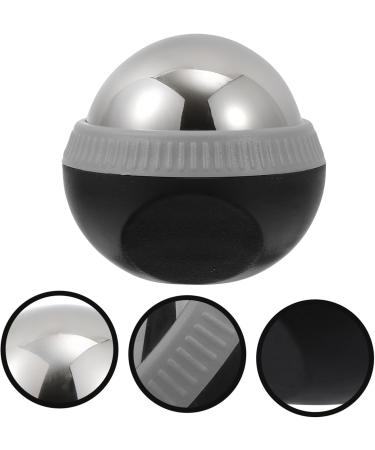 Homsfou Stainless Steel Massage Globe - Yoga Fitness Ice Roller Ball for Hand & Foot Massage - Cold Therapy Relief 8.3x7.5cm Black - Buy Online on GoSupps.com
