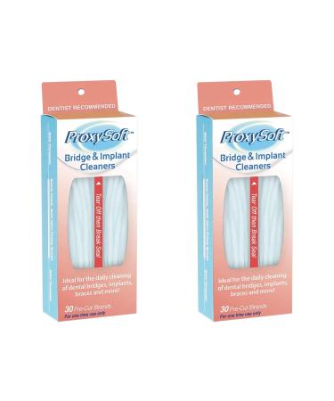 Dental Floss for Bridges and Dental Implants for Optimal Oral Hygiene - Floss Threaders for Bridges and Implants with Extra-Thick Proxy Brush - Bridge and Implant Cleaners (2 Packs) by ProxySoft - Buy Online on GoSupps.com