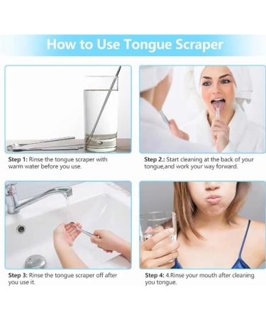 Stainless Steel Tongue Cleaner - Ergonomic Tongue Scraper & Brush for Fresh Breath | International Shipping Available - Buy Online on GoSupps.com
