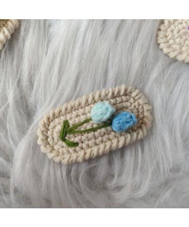 hgnxa Cute & Fun Wool Knitted Flower Hair Clip Crochet Flower Barrettes Colorful Hairpin Unique Hair Accessories for Kids - Buy Online on GoSupps.com