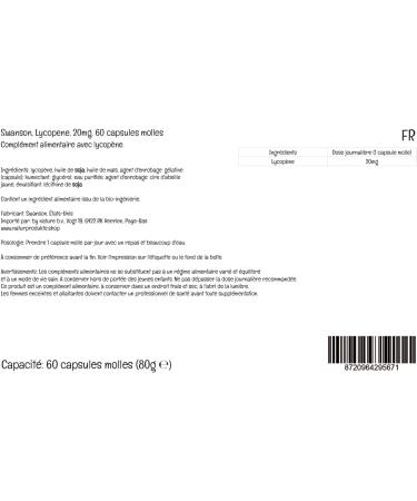 Swanson Lycopene 20mg 60 Softgels High-Dose Gluten-Free GMO-Free - Buy Online on GoSupps.com