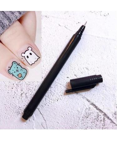 Nail Art Graffiti Pen Manicure DIY Drawing Painting Liner Brush Nail Art Beauty Tool BlackDeft Processed - Buy Online on GoSupps.com