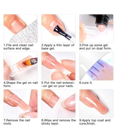 Glitter Poly Nail Extension Gel Kit - 6 Colors Builder for Salon Quality Nail Extensions at Home - 6PCS 15ml (Pink, Silver, Gold, Blue, Purple, Red) - Buy Online on GoSupps.com