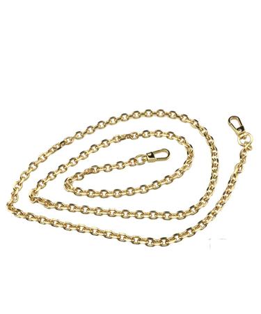 HAHIYO Mini Pochette Purse Chain Strap Thin Wide 6mm for LV Length 43.3 inches Thick 2mm Shiny Gold for Shoulder Cross Body Sling Handbag Wallet Clutch Comfortable Flat Metal Strap 1 Pack Gold 43.3 Inches Length