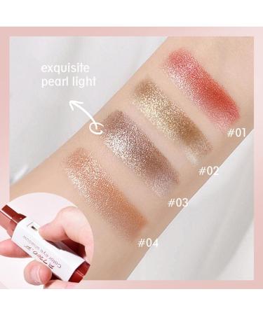 Two Tone Eyeshadow Stick Long Lasting Eyeliner Pen Two Colors in One Matte Glitter Shimmer Eyeshadow Glitter Gradient Eyeshadow Stick 01# Pink Makeup - Buy Online on GoSupps.com