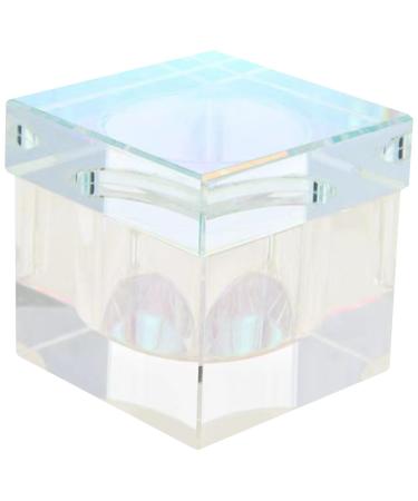 Monomer Cup 2 Inch Square Crystal Glass Nail Dish for Monomer with Lid High Transparency Nail Cup for Nail Art Acrylic Liquid Dazzling Colors Dappen Dish