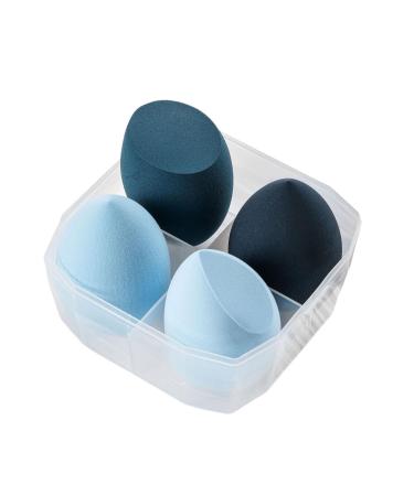 Blender Sponge - Foundation Sponge Cosmetic Applicator | 4 Latex- Multi-colored Beauty Sponges for Makeup Makeup Sponge for Perfect Application Of Liquid Cream And Powder Cosmetics Blue