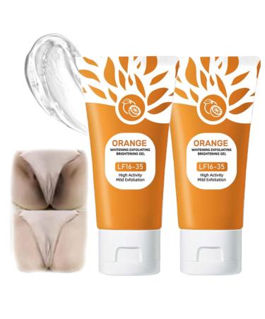 Orange Exfoliating Gel Moisturizing Exfoliator Scrub for Whole Body & All Types Skin Achieve Smoother & Brighter Skin (2PCS 1.76 Ounce) 2PCS 1.76 Ounce (Pack of 1)