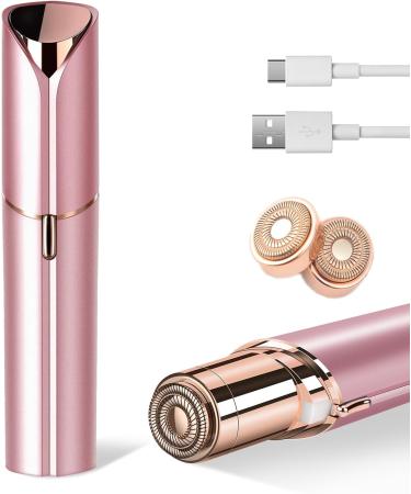 Facial Hair Removal for Women Painless Rose Gold Shaver USB Rechargeable As Seen on TV Includes 2 Replacement Heads - Buy Online on GoSupps.com