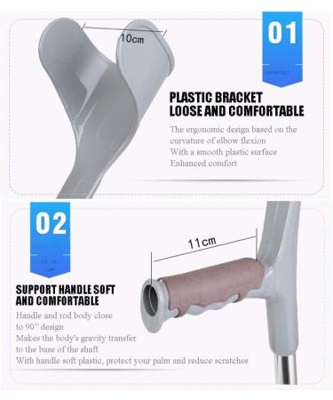 GHFTCCF Canes Crutch Lightweight Retractable Folded Elbow Arm Armpit Crutches Fractures Rehabilitation Polio Forearm Crutches (White) Black - Buy Online on GoSupps.com