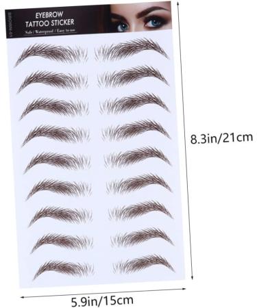 FRCOLOR 10 Pcs Eyebrow Stickers Makeup Gadgets Temporary Makeup Brow Sticker Transfer Stickers Natural 4d 21x15cmx2pcs Brownx2pcs - Buy Online on GoSupps.com