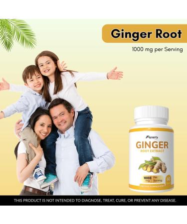 Mysurty Ginger Root Capsules | Ginger Root 1000 mg | Ginger Capsules | Supplement for Men & Women - 60 Capsules (Pack 2) - Buy Online on GoSupps.com