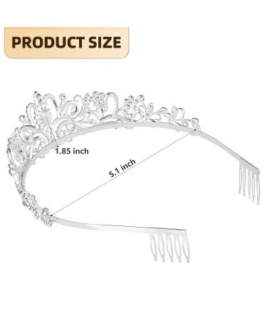 ZeroStage Birthday Queen Sash and Tiara Set - Crystal Crown Rhinestone Headband for Women - Princess Party Decorations and Gifts - Silver - Buy Online on GoSupps.com