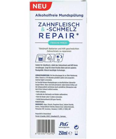 Oral B Gum & Enamel Repair Mouthwash 6 x 250ml - Fresh Mint for Healthy Gums | International Shipping Available - Buy Online on GoSupps.com
