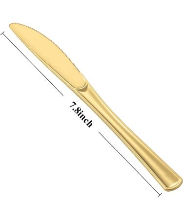 72 Pack Gold Plastic Knives - Durable & Heavy Duty Utensils for Parties, Weddings & Events - Buy Online on GoSupps.com
