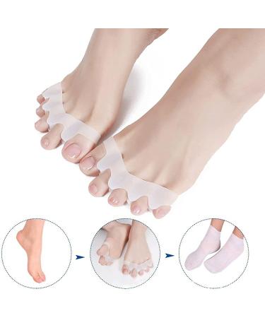 Gu Cheng Silicone Toe Stretchers and Separators - Bunion Corrector for Foot Pain Relief - White - Buy Online on GoSupps.com