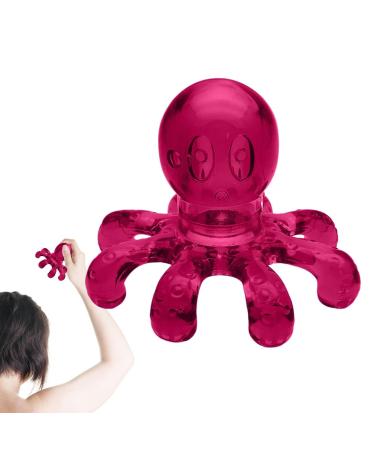 Hair massage device for the scalp handheld octopus head massager head massager scalp massager hair growth portable hair care for body relieves headache head red