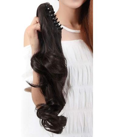 S-noilite Clip in Ponytail Extension Curly Wavy Synthetic Hairpiece 18 Dark Brown 145g - Buy Online on GoSupps.com