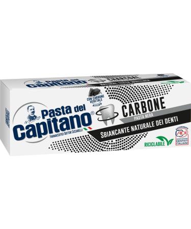 Buy 12x Pasta del Capitano Activated Charcoal Toothpaste 100ml - Natural Whitening + Free Beni Culinari Keychain - Ships Worldwide - Buy Online on GoSupps.com