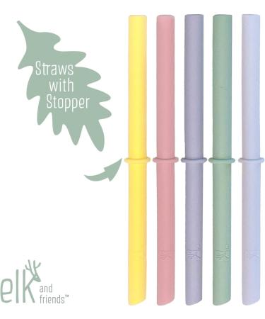 Elk and Friends Glass Mason Jar Kids Cups - 8 oz with Silicone Straws | Toddler Smoothie & Sippy Cups - Buy Online on GoSupps.com