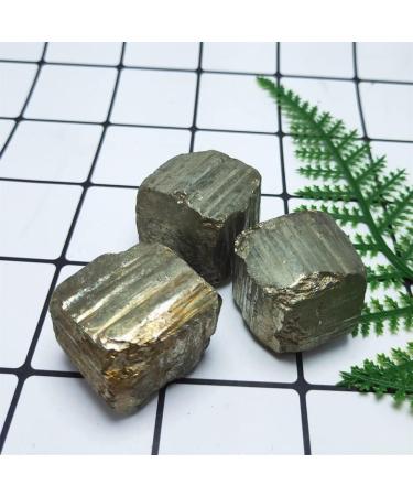 Pyrite Crystal Gravel Cube Natural Iron Pyrite Tumbled Stone Quartz Yoga Stone 3pcs Suitable for Home Stone Mineral Specimen - Buy Online on GoSupps.com