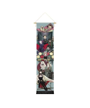 CosplayStudio Large Spy Family Scroll Picture/Kakemono Fabric Poster 135 x 33 cm Design: Spy Family Lounge