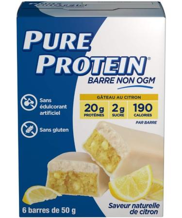 Pure Protein Bars Gluten Free Snack Bars Peanut Caramel 50 gram 6 Count Brown & Bars Non-Gmo 20g Protein Bar No Artificial Sweeteners Lemon Cake Flavor Value Pack 6 count - Buy Online on GoSupps.com