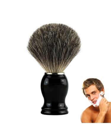 Badger shaving brush - premium razor brush - high -quality hair brush made of real roof hair handle made of black and metal accents - for skin -friendly and thorough shave