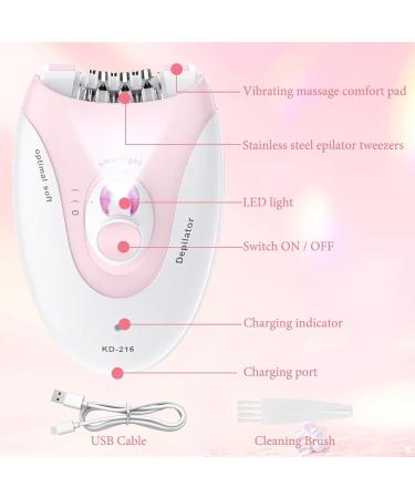 Pluxy Facial Epilator for Women - LED Light Two Speed Hair Removal for Face Bikini Arms Legs & Armpits - International Shipping Available - Buy Online on GoSupps.com