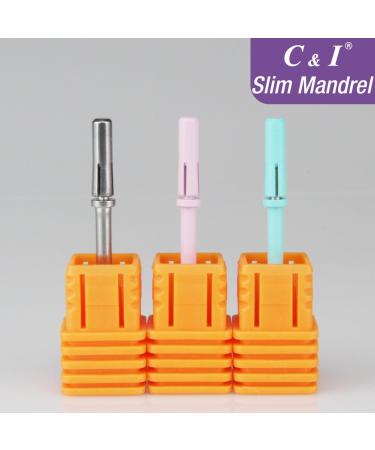 C&I Nail Drill Bit Slim Sanding Bit Slim Mandrel E-File Fit for 0.01 inch Sanding Bands Spring Plate Design Professional Drill Mandrel for Acrylic Nails Gel Manicures Pedicures Tools (Blue) - Buy Online on GoSupps.com