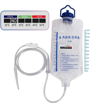 Reusable Enema Bag Kit - 1200ML Colon Cleansing with Coffee & Water - 10 Replacement Tubes for Optimal Health - Buy Online on GoSupps.com