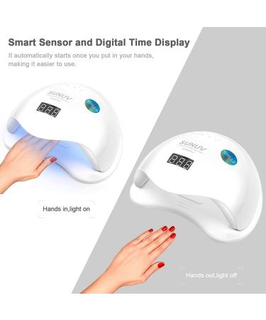 SUNUV 48W UV LED Nail Lamp for Gel Polish Manicure and Pedicure - Professional Dryer with Sensor and 4 Timers - Valentine Gift for Girls Women - Buy Online on GoSupps.com