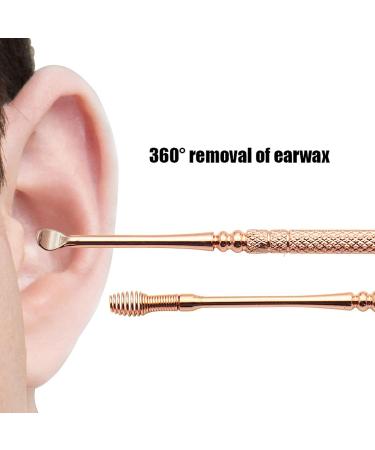 SSWERWEQ Ear wax removal tool Stainless Steel Ear Pick Wax Remover Curette Ear Scoop Spoon Portable Double-ended Spiral Design Earwax Clean Tool Health Care (Color : Rose Gold Size : 3pcs) 3pcs Rose Gold - Buy Online on GoSupps.com