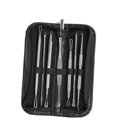 DRESSOOS 7pcs Blackhead Extractor Blackhead Removal Tool Extractor Tools Comedone Extractor Silver