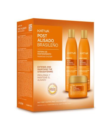 KATIVA KATIVA 3 x 225 ml Brazilian Straightening with Vegetable Keratin and Hyaluronic Acid