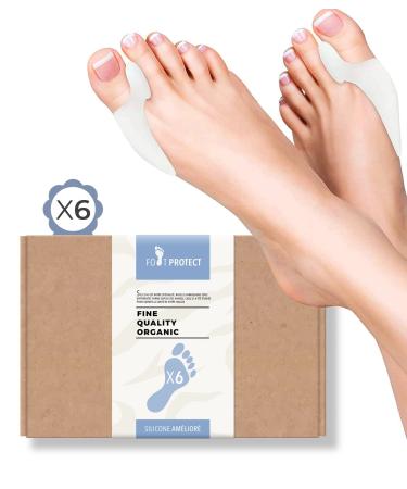 6 Correctors made of silicone |Improved liquid |0 % BPA - pain relief hallux valgus bale toe toe separator orthosis unit size