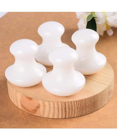 2Pcs White Jade Quartz Gua Sha Facial Tools for Women - Home Spa Massage Tool - Buy Online on GoSupps.com