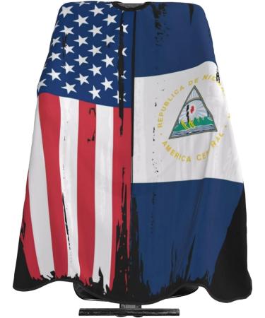 USA Nicaragua Flag Barber Cape - Waterproof Hair Cutting Cape for Professionals & Home Use | 55"x66" Adjustable Salon Apron - Buy Online on GoSupps.com